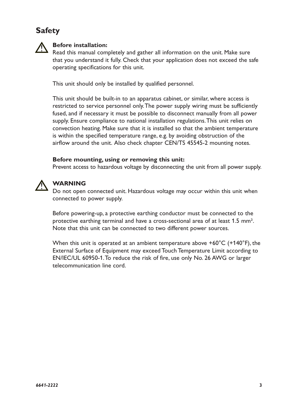 Safety | Westermo RFR-12-FB User Manual | Page 3 / 20