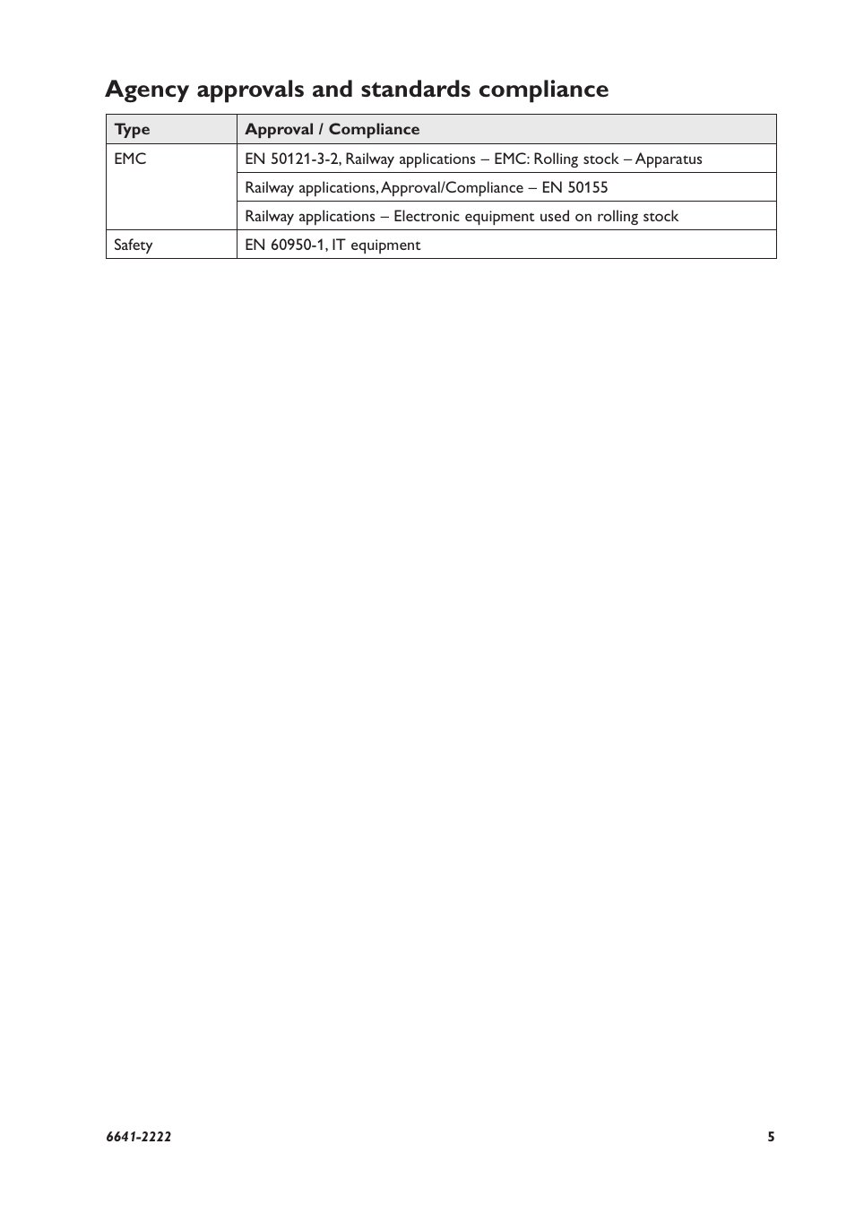 Agency approvals and standards compliance | Westermo RFR-12-FB User Manual | Page 5 / 20