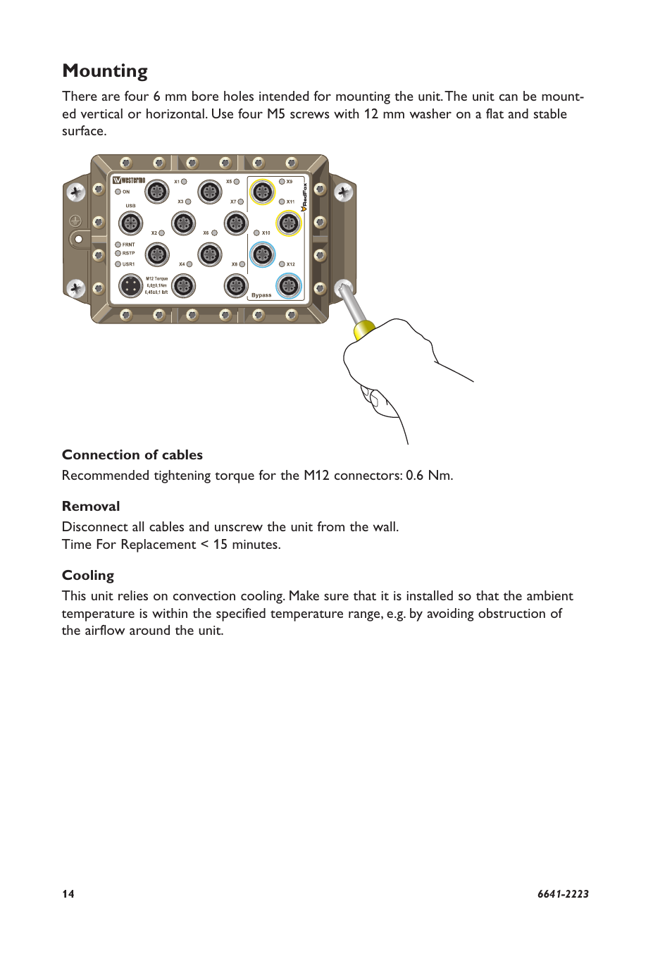 Mounting | Westermo RFR-212-FB User Manual | Page 14 / 20