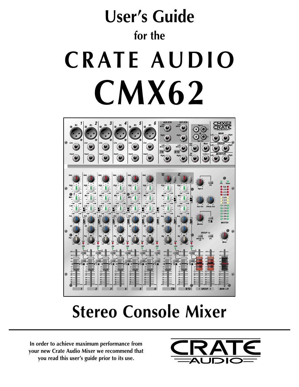 Crate Amplifiers CMX62 User Manual | 16 pages