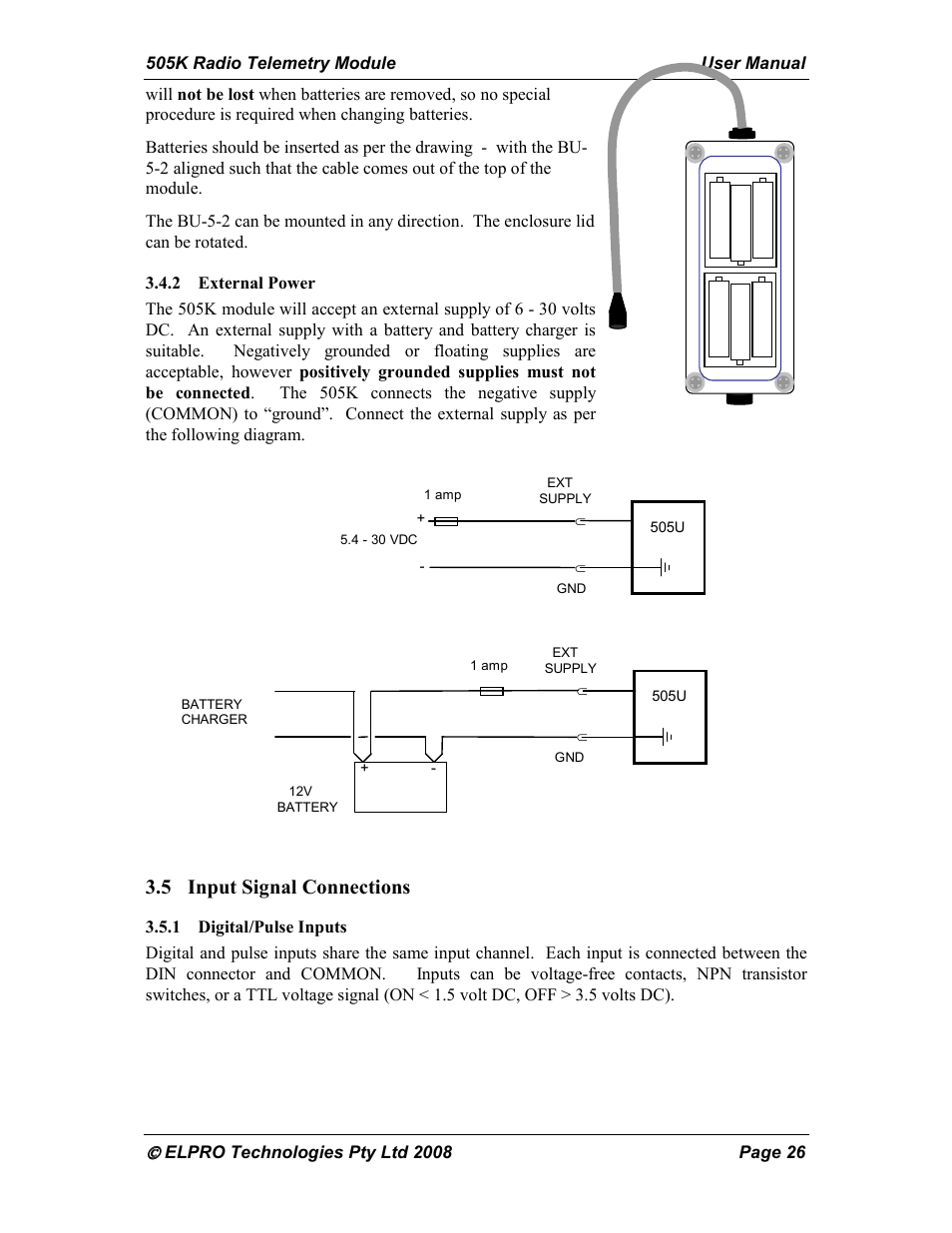 5 input signal connections | Westermo RM-505U-K User Manual | Page 26 / 48