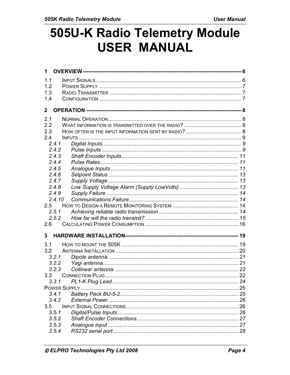 505u-k radio telemetry module user manual | Westermo RM-505U-K User Manual | Page 4 / 48