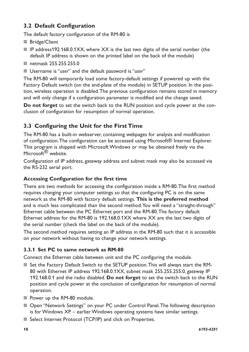 Westermo RM-80 User Manual | Page 18 / 60