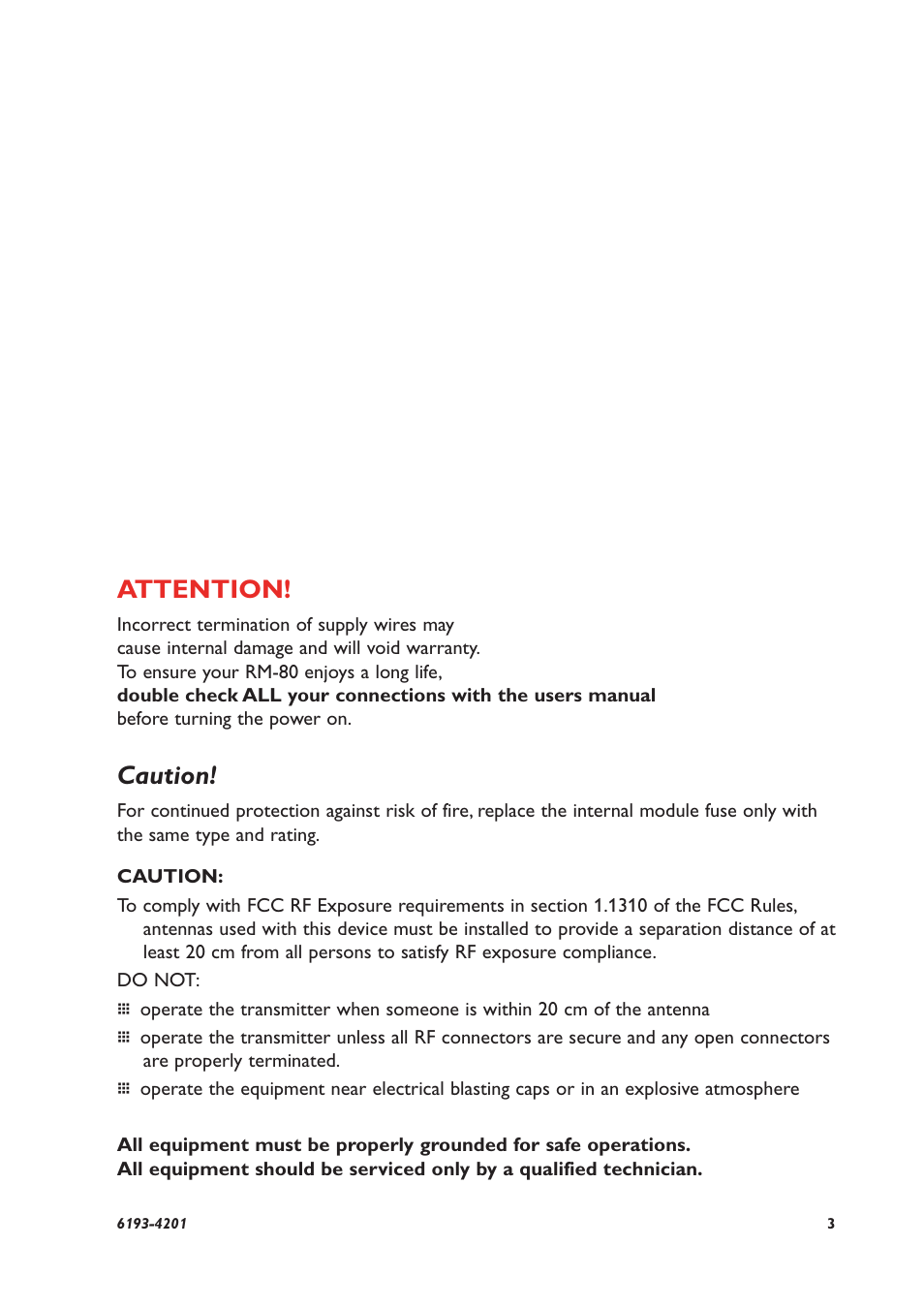 Attention, Caution | Westermo RM-80 User Manual | Page 3 / 60