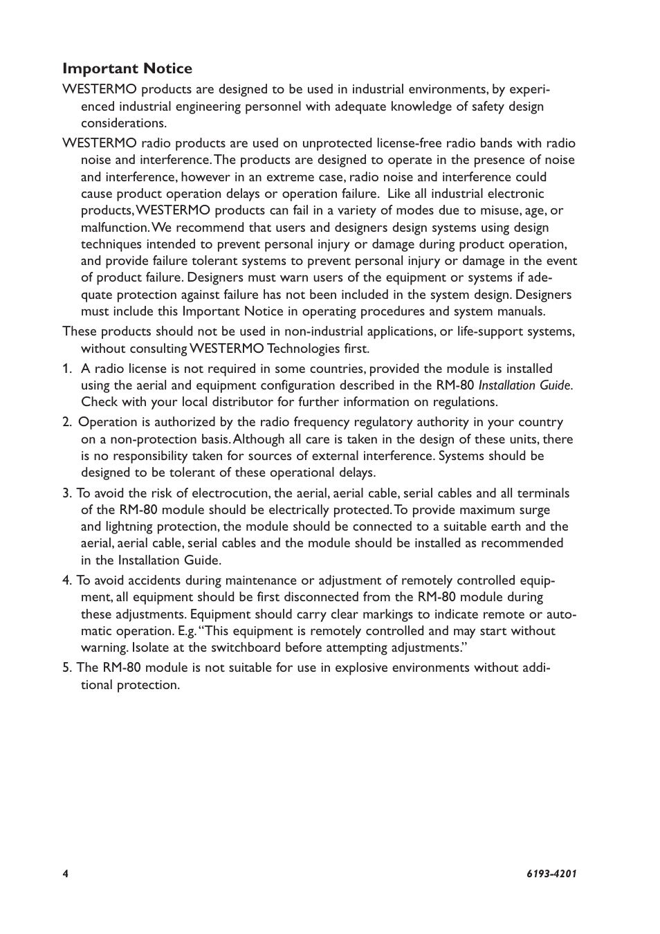 Westermo RM-80 User Manual | Page 4 / 60