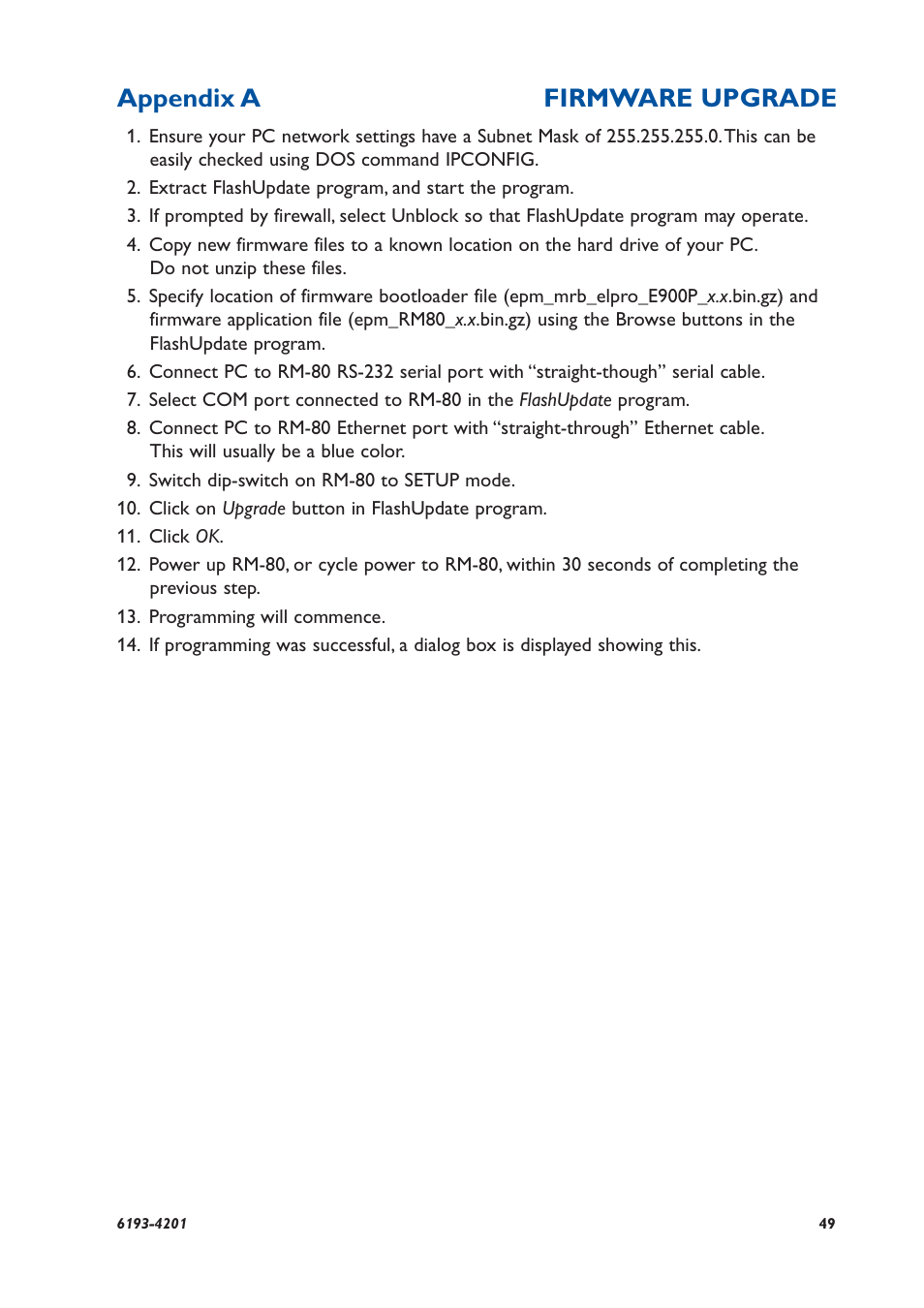 Appendix a firmware upgrade | Westermo RM-80 User Manual | Page 49 / 60