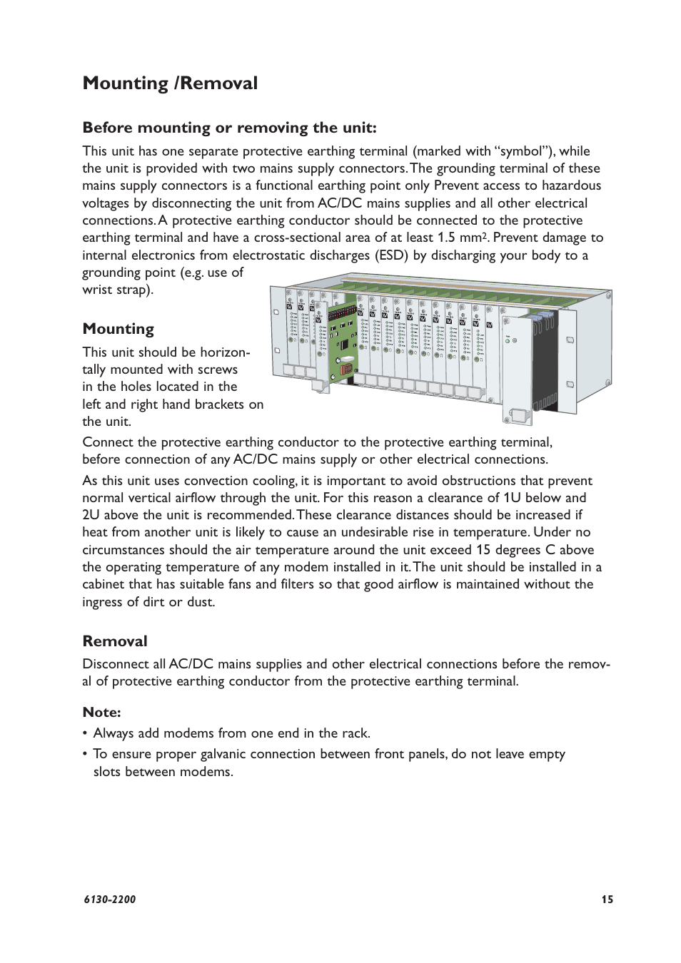 Mounting /removal | Westermo RV-07B User Manual | Page 15 / 16