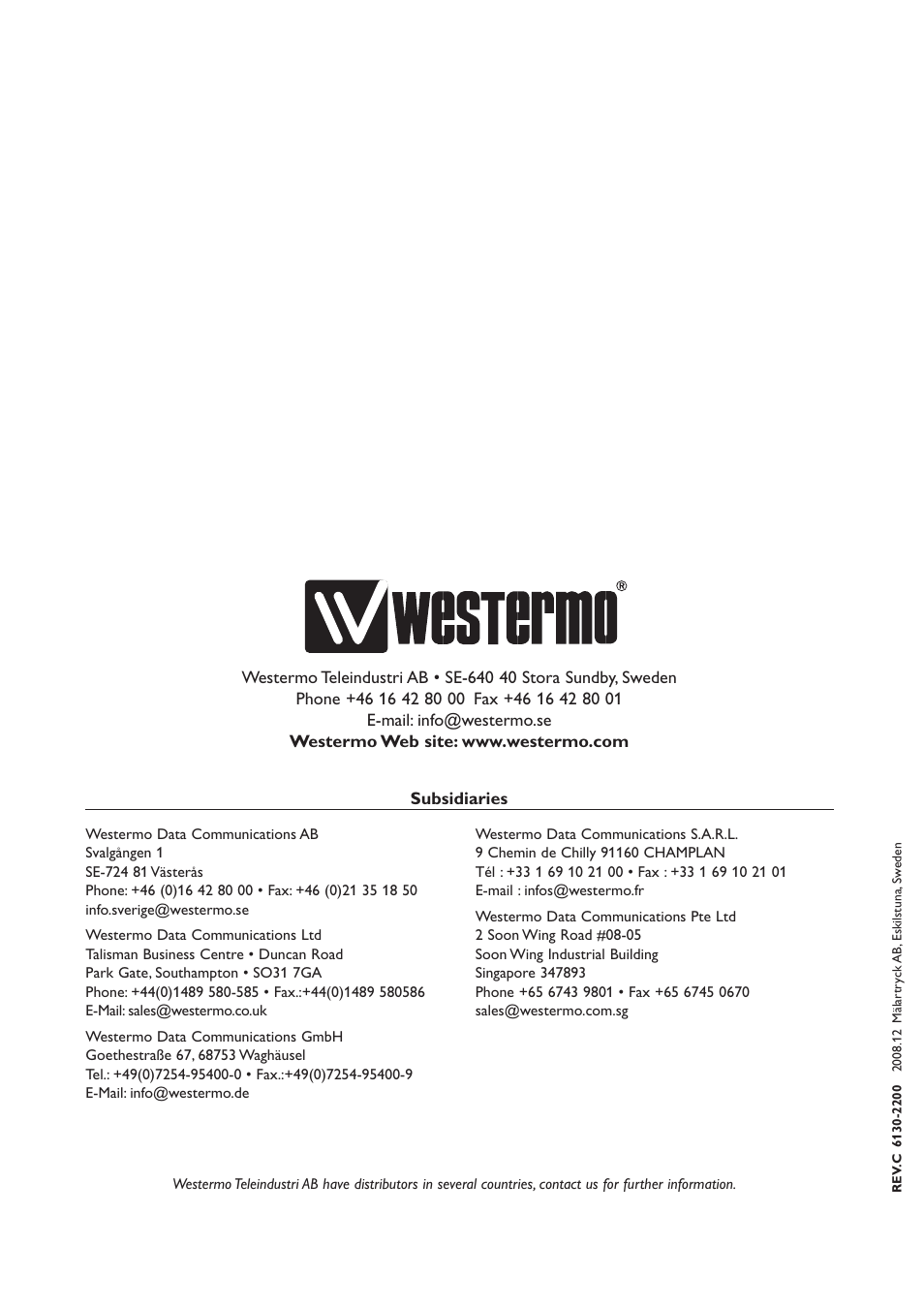 Westermo RV-07B User Manual | Page 16 / 16