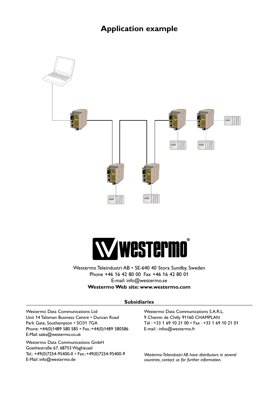 Application example | Westermo SD-300 User Manual | Page 16 / 16