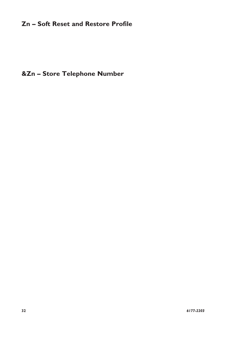 Zn – soft reset and restore profile, Zn – store telephone number | Westermo TD-22 User Manual | Page 31 / 51