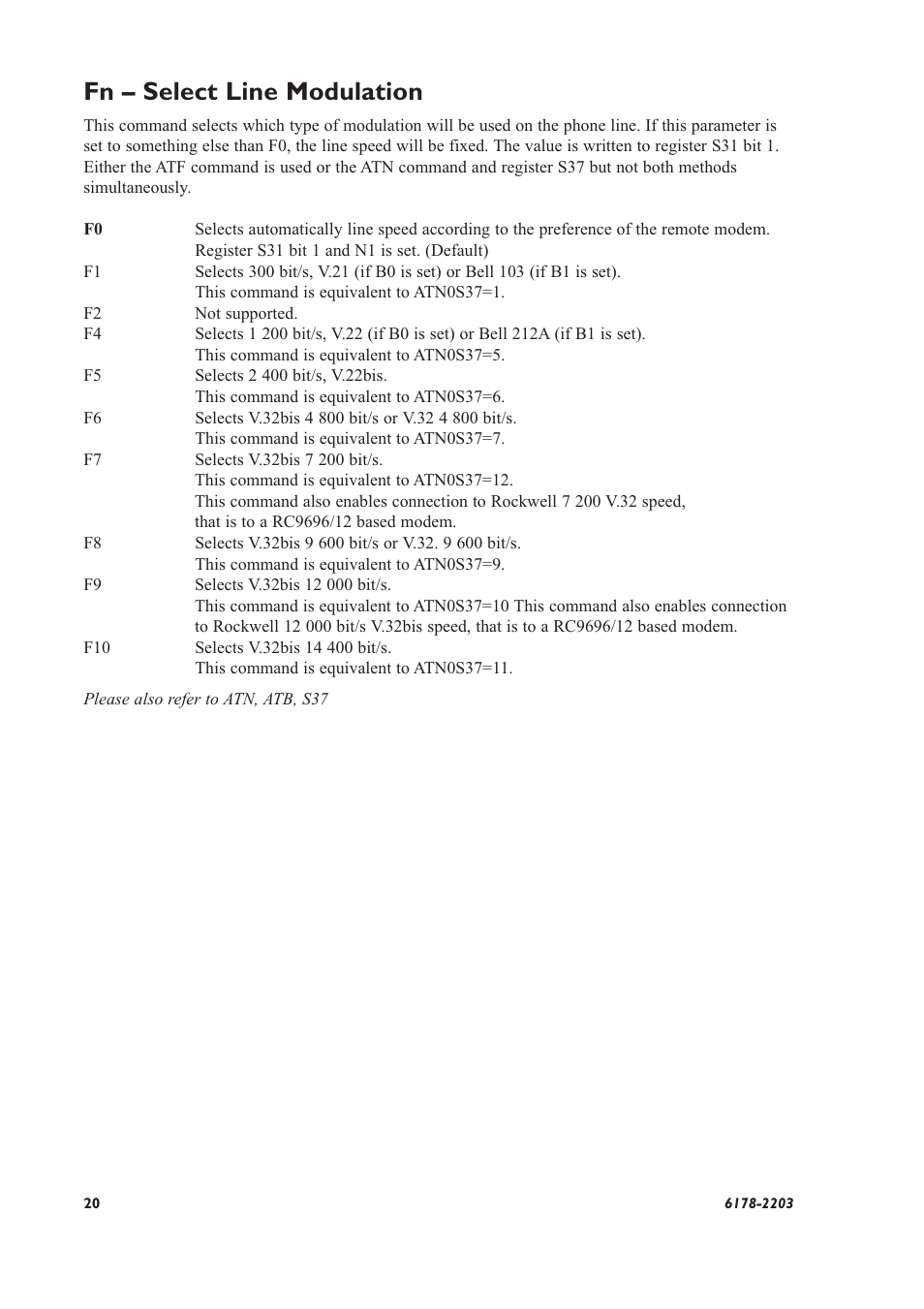 Fn – select line modulation | Westermo TD-32 User Manual | Page 20 / 56