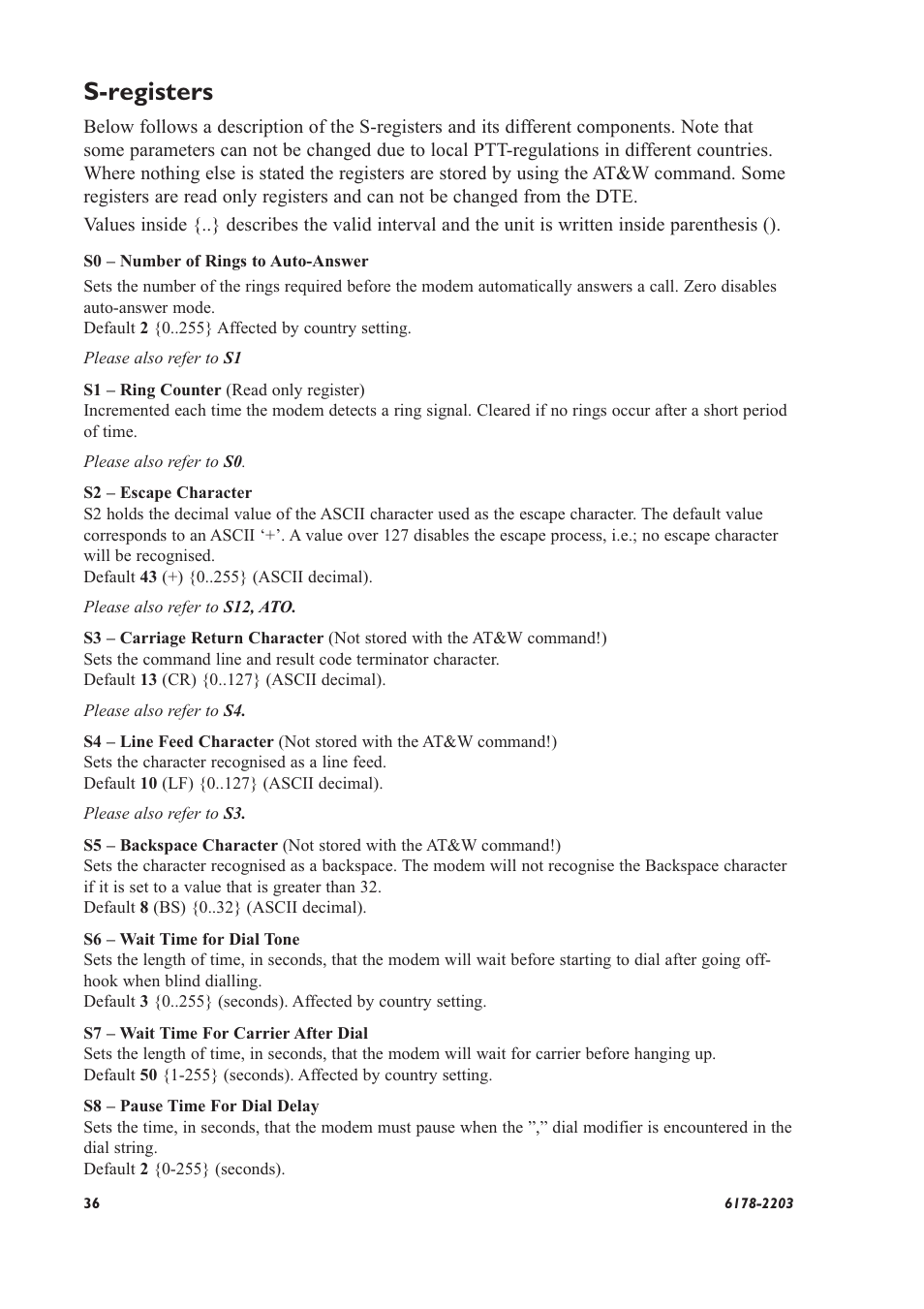 S-registers | Westermo TD-32 User Manual | Page 36 / 56