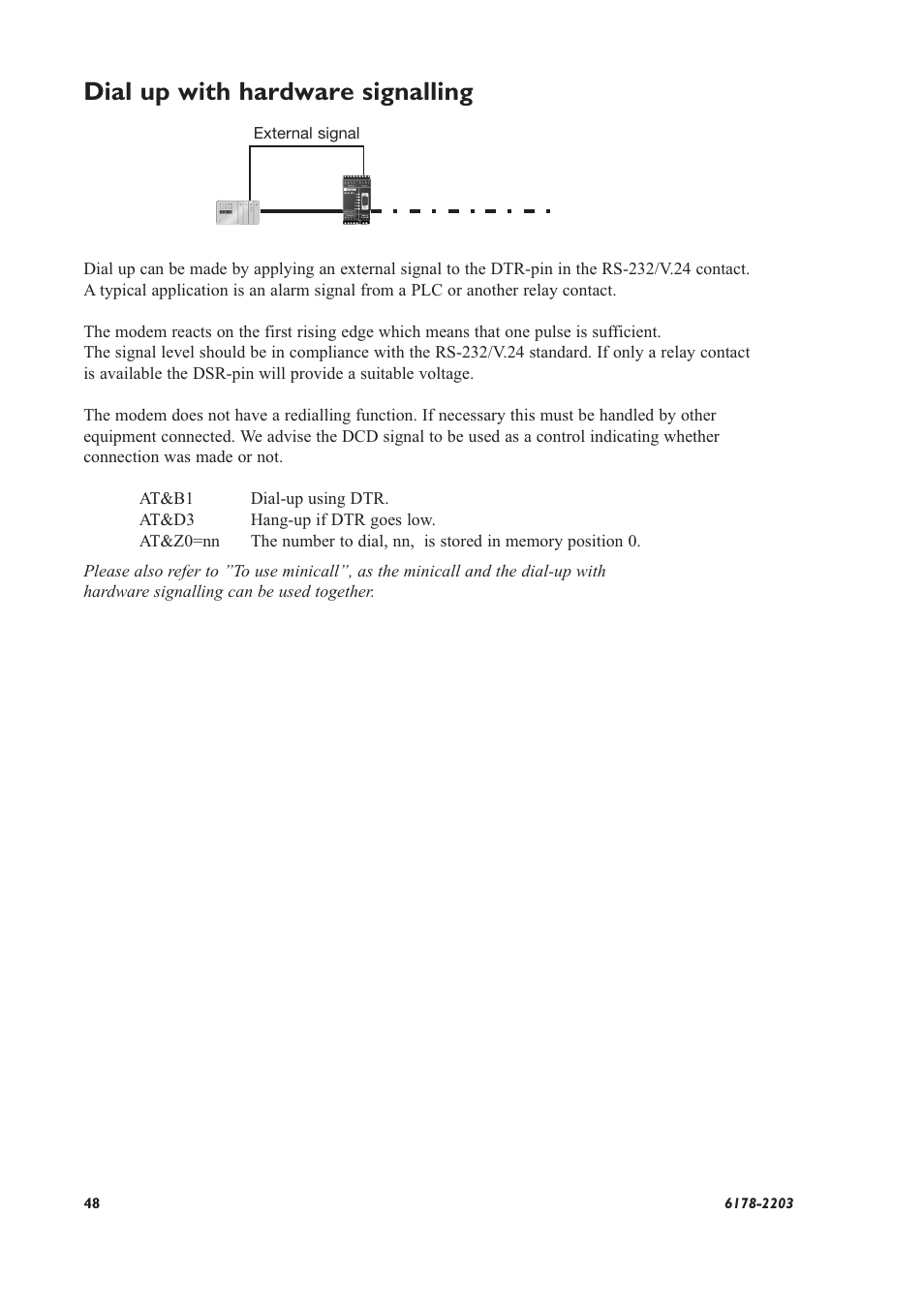 Dial up with hardware signalling | Westermo TD-32 User Manual | Page 48 / 56