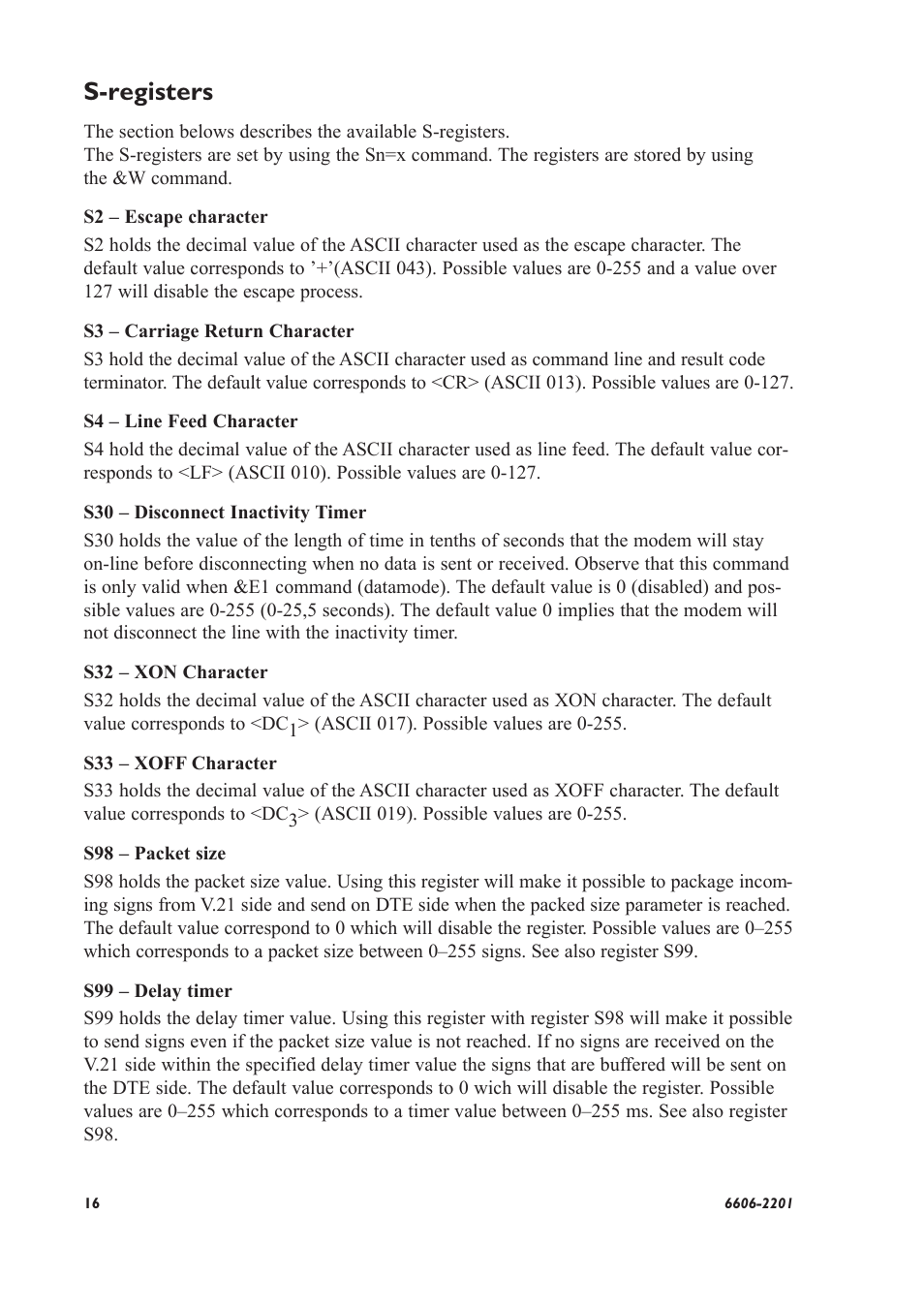 S-registers | Westermo TF-300 User Manual | Page 16 / 20