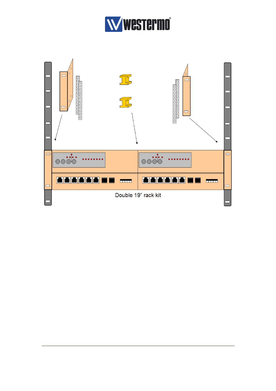 3 19” single unit mounting | Westermo U200 Installation guide User Manual | Page 9 / 37