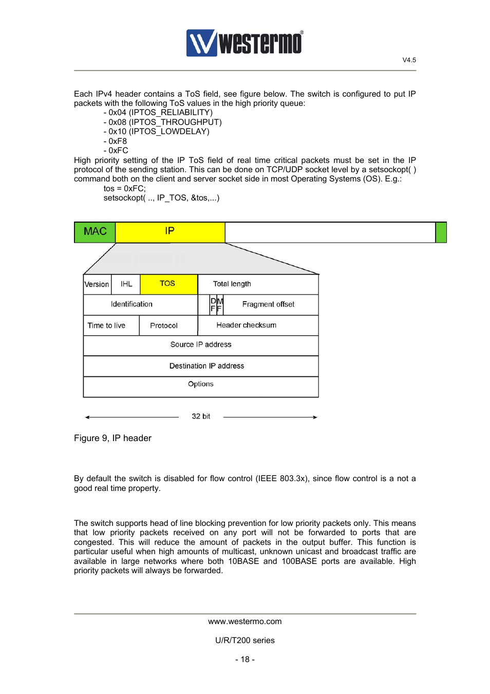3 layer 3 priority, 4 flow control, 5 head of line blocking prevention | Westermo U200 Operator manal User Manual | Page 18 / 48