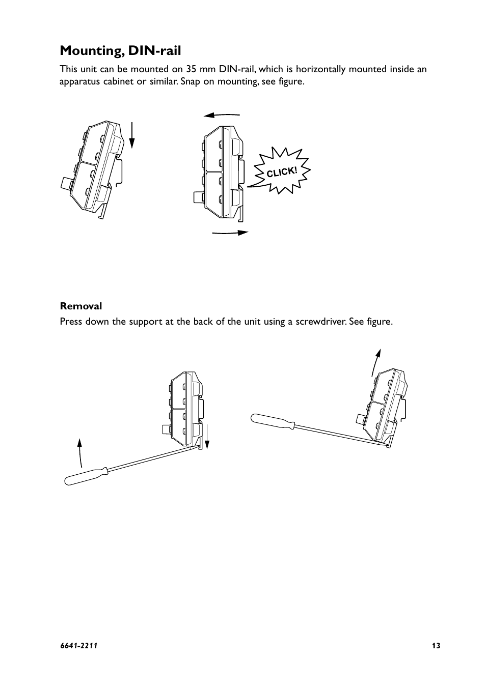Mounting, din-rail | Westermo Viper-008 User Manual | Page 13 / 16