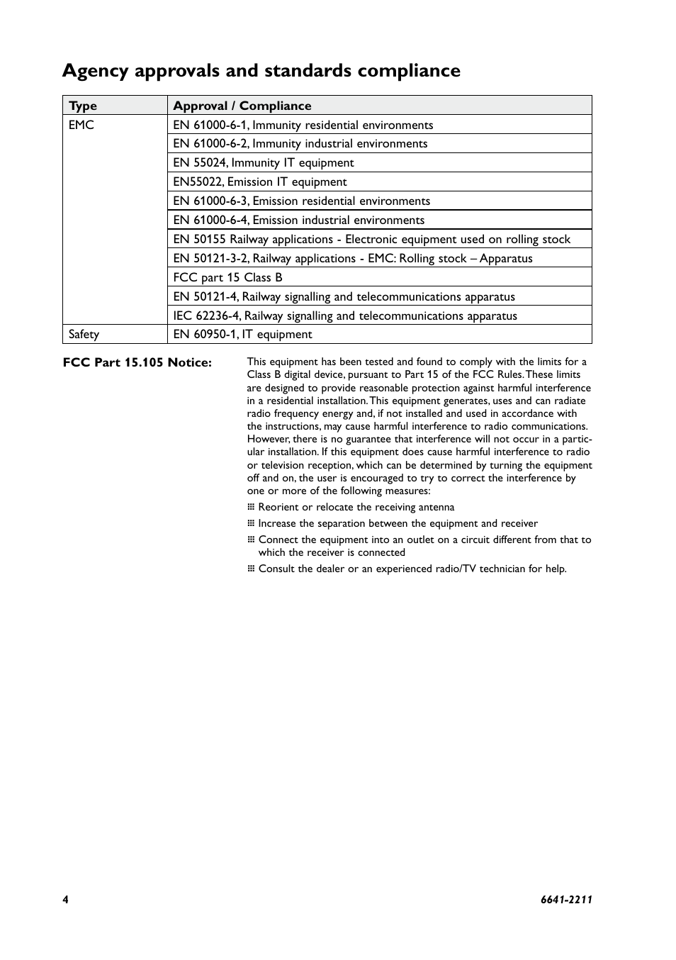 Agency approvals and standards compliance | Westermo Viper-008 User Manual | Page 4 / 16