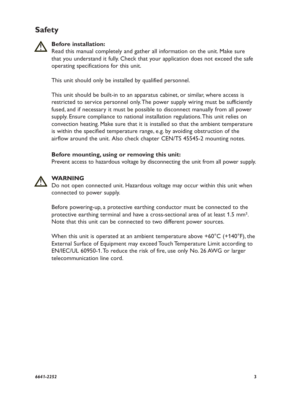 Safety | Westermo Viper-x12-p8 User Manual | Page 3 / 20