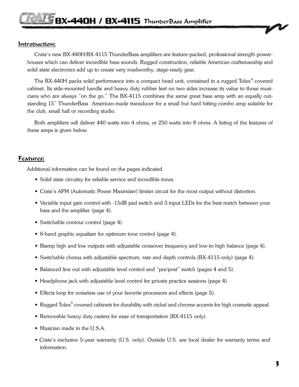 Crate Amplifiers BX-4115 User Manual | Page 3 / 12