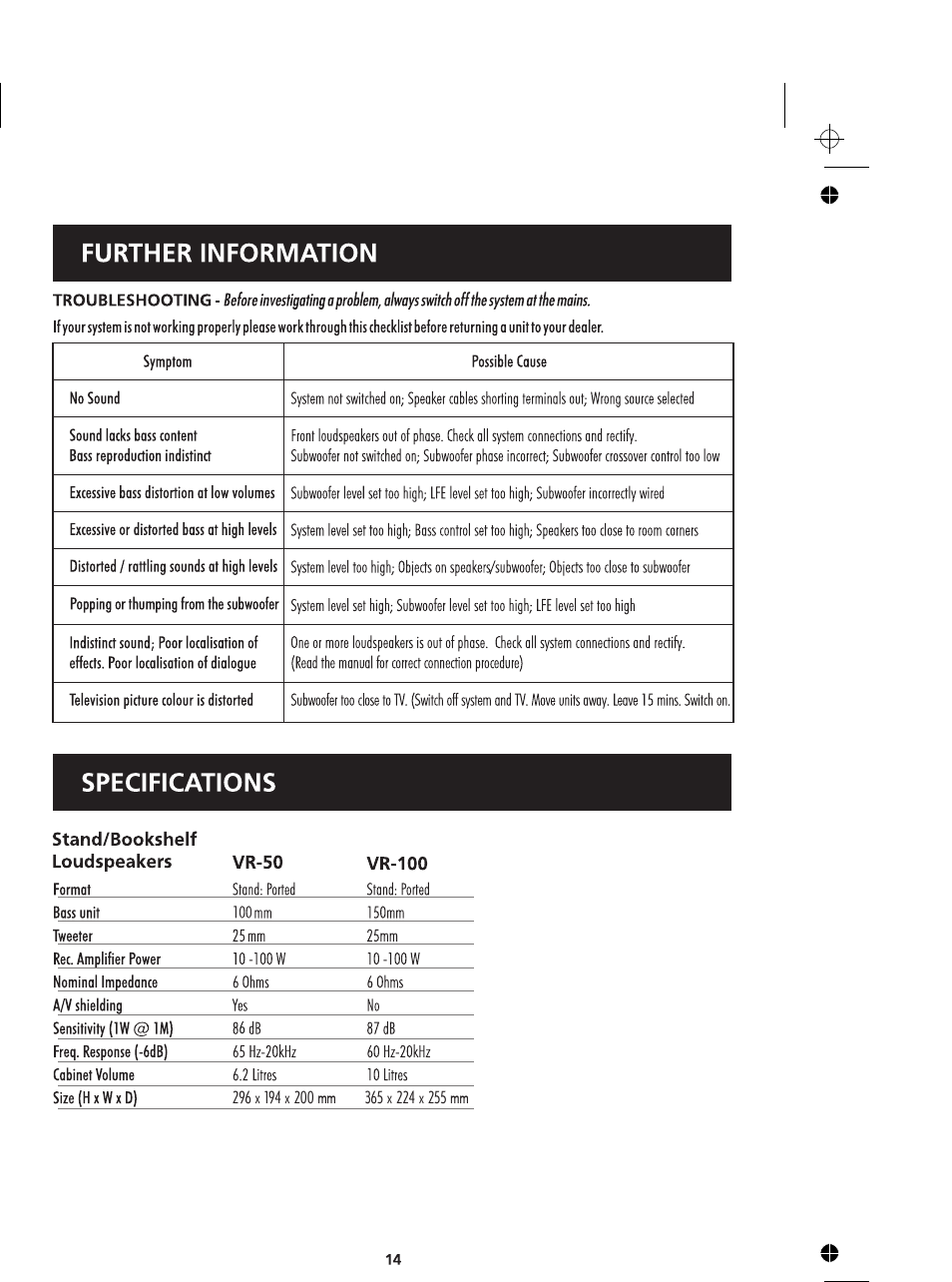 Wharfedale Vardus Range User Manual | Page 14 / 16