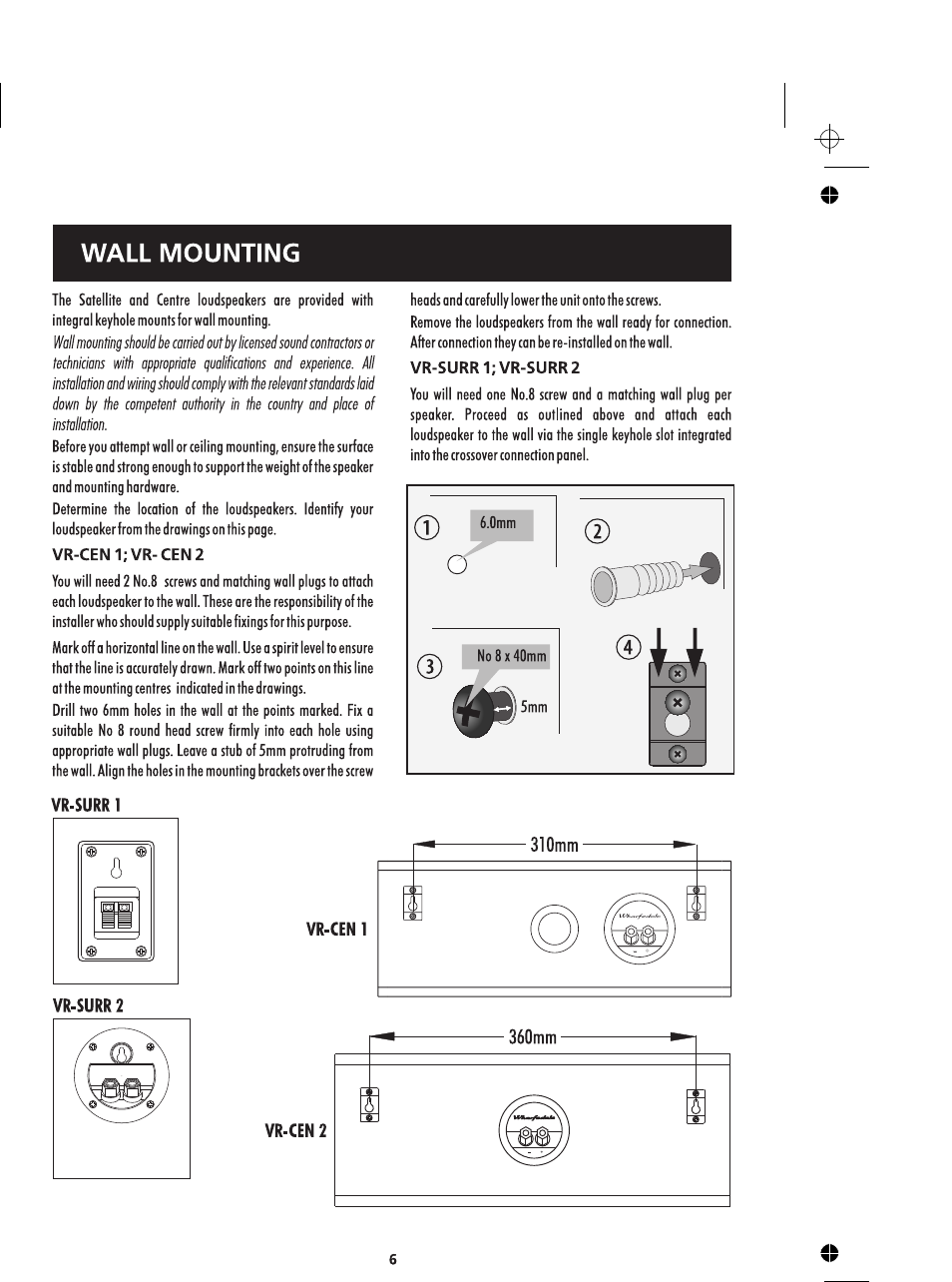 Wharfedale Vardus Range User Manual | Page 6 / 16