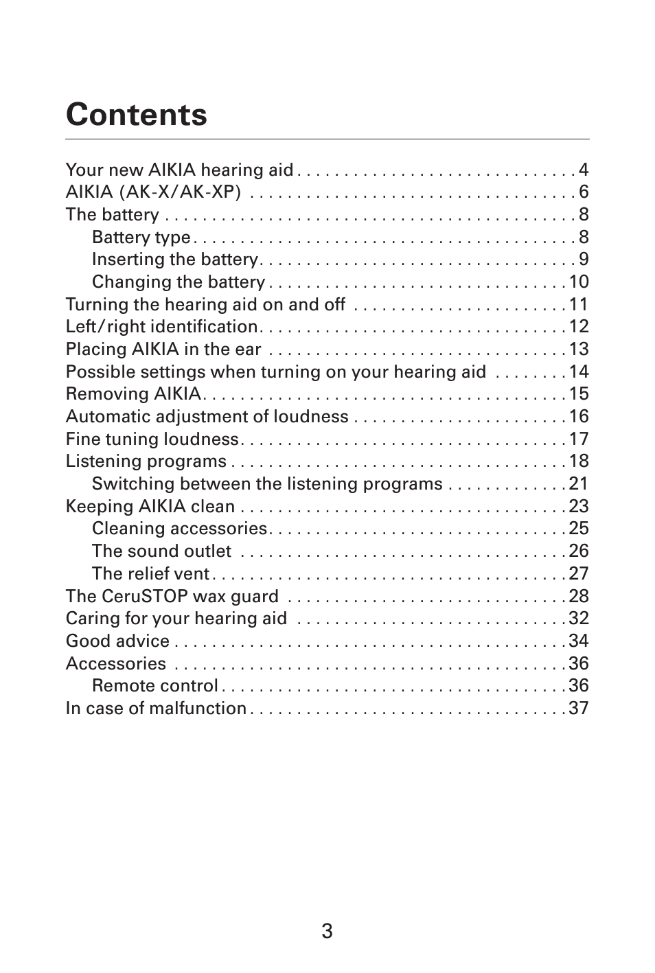 Widex AK-X User Manual | Page 3 / 44