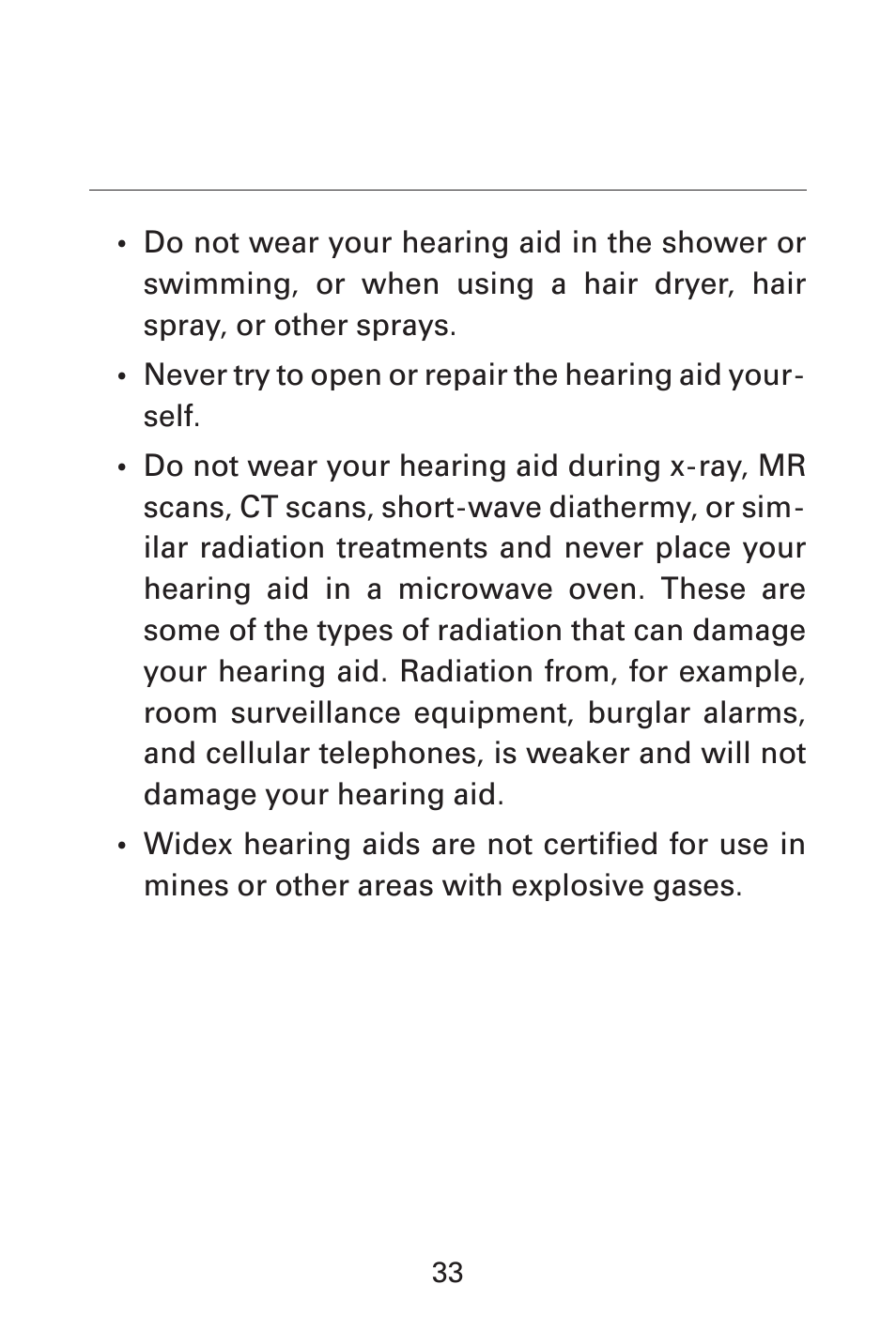 Widex AK-X User Manual | Page 33 / 44