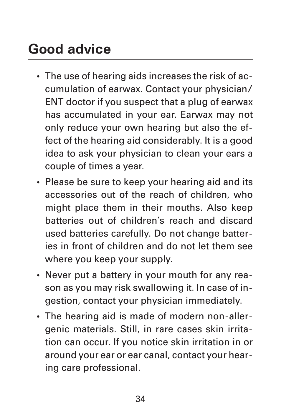 Good advice | Widex AK-X User Manual | Page 34 / 44