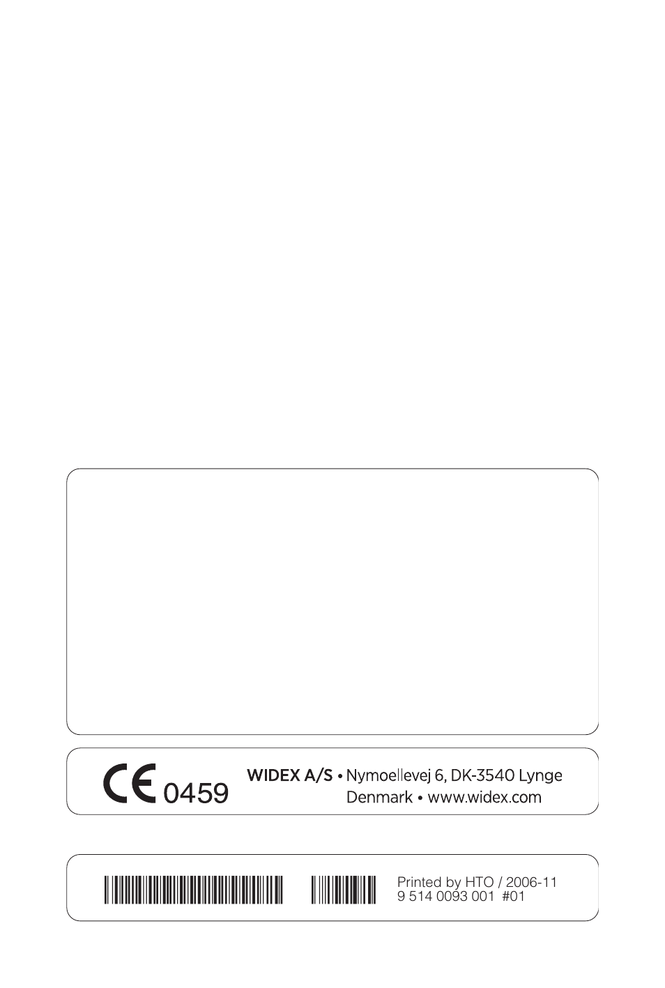 Widex AK-X User Manual | Page 44 / 44