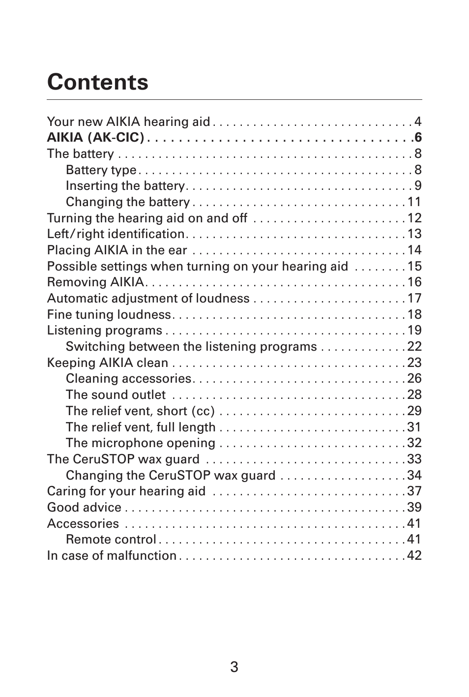 Widex AK-CIC User Manual | Page 3 / 48