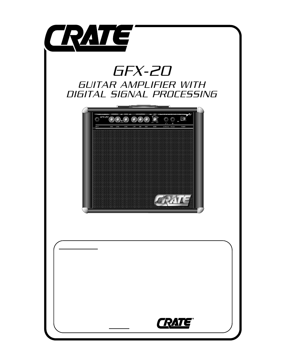 Crate Amplifiers GFX-20 User Manual | 8 pages