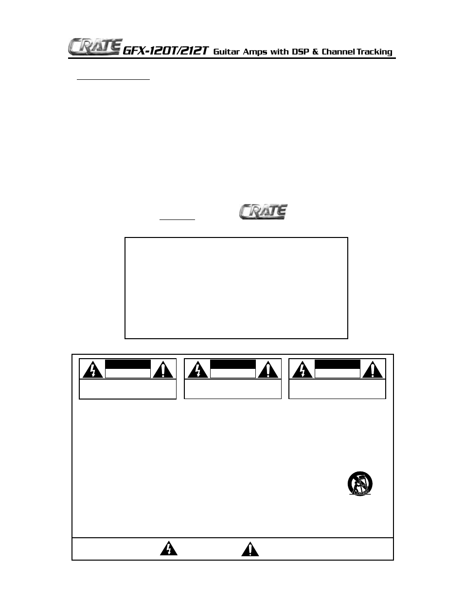 Crate Amplifiers GFX-212T User Manual | Page 2 / 8