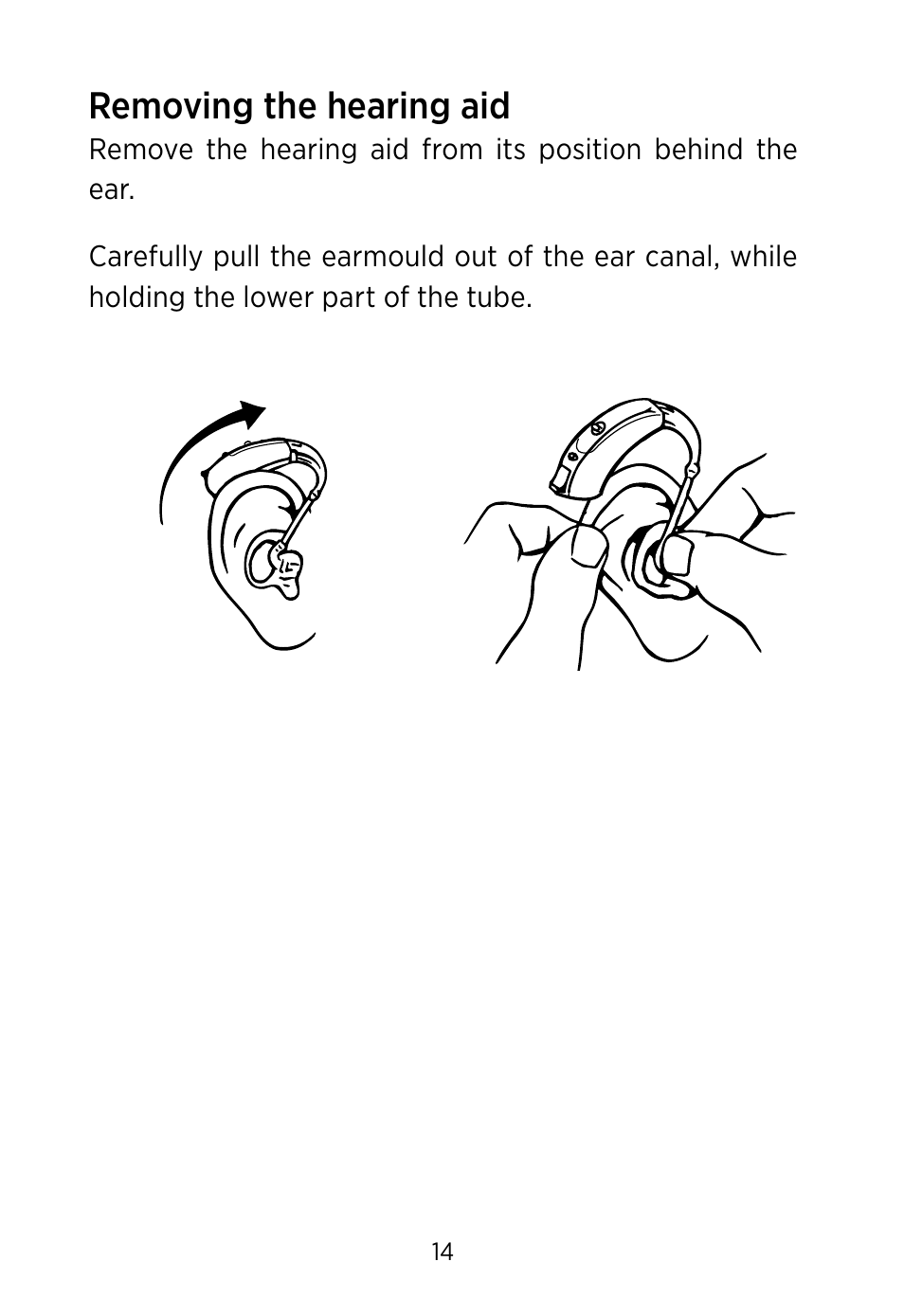 Removing the hearing aid | Widex BV-38 User Manual | Page 14 / 36