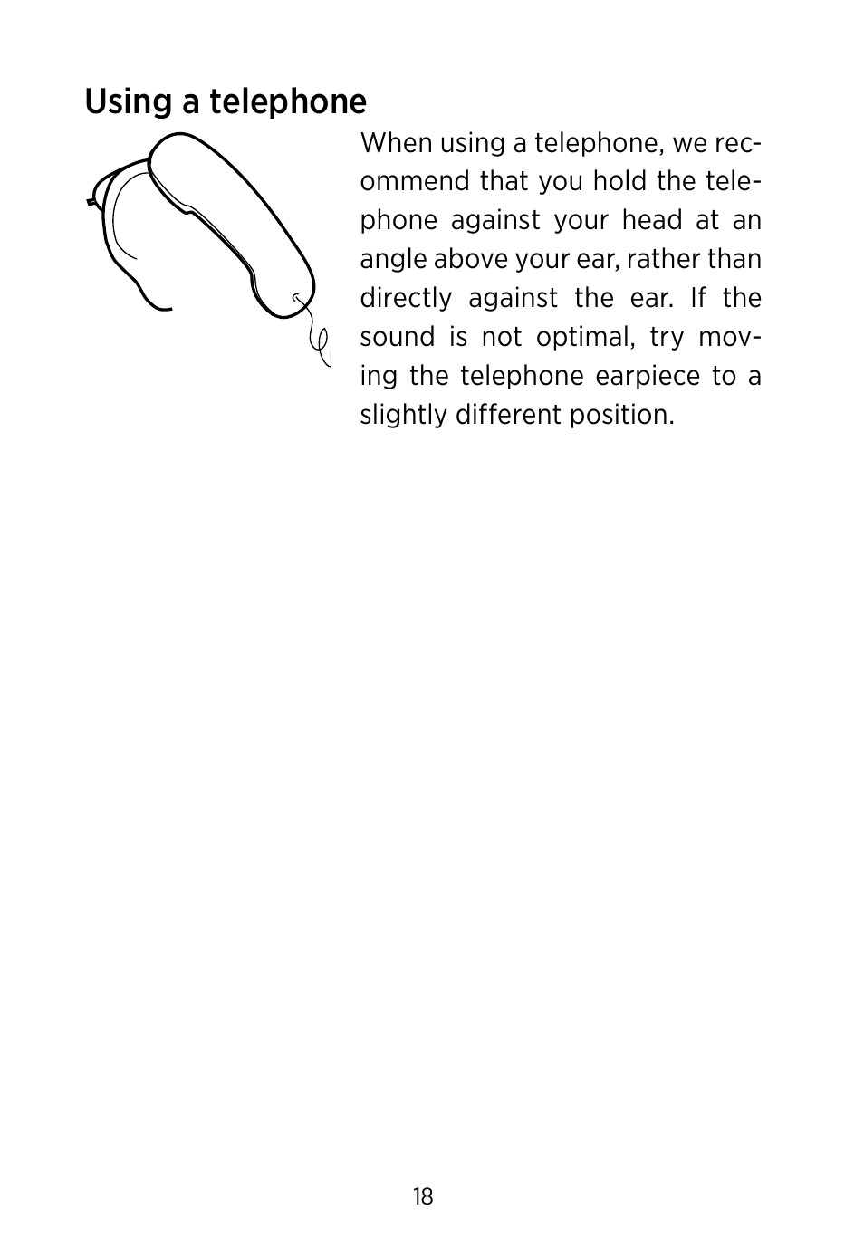 Using a telephone | Widex BV-38 User Manual | Page 18 / 36