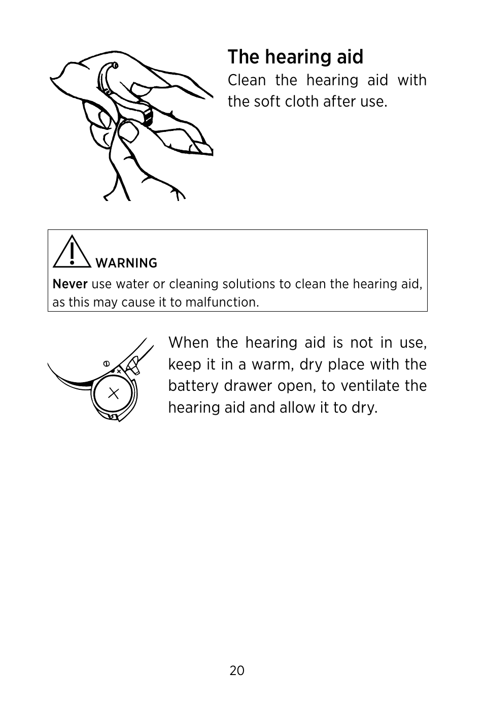 The hearing aid | Widex BV-38 User Manual | Page 20 / 36