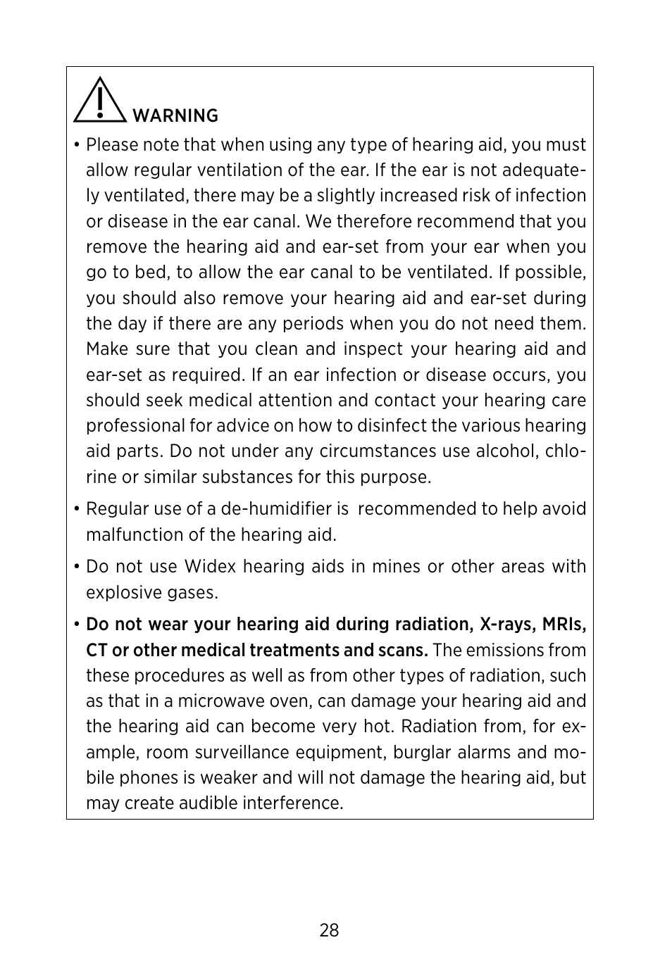 Widex BV-38 User Manual | Page 28 / 36