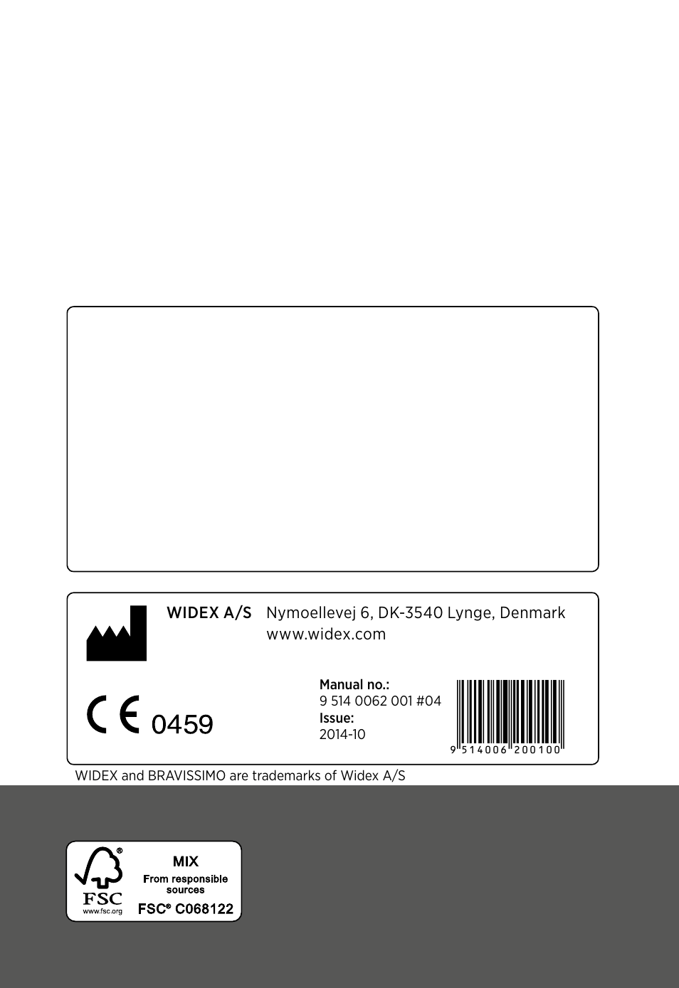 Widex BV-38 User Manual | Page 36 / 36