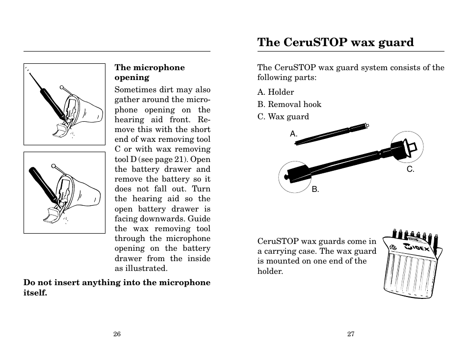 The cerustop wax guard | Widex B2-CIC User Manual | Page 14 / 21