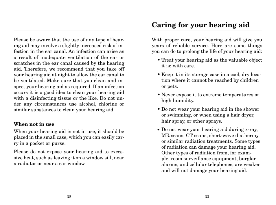 Caring for your hearing aid | Widex B2-CIC User Manual | Page 17 / 21