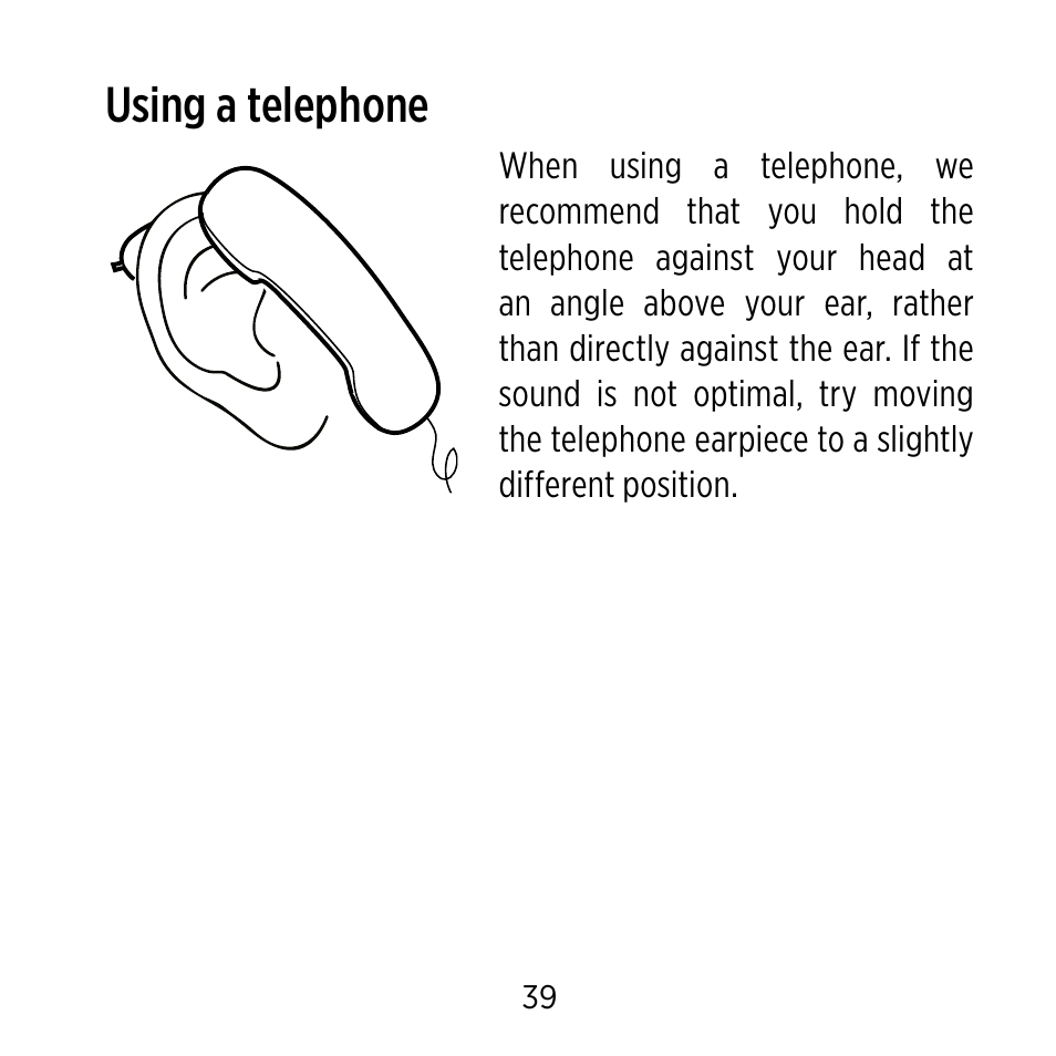 Using a telephone | Widex C-9 User Manual | Page 39 / 76