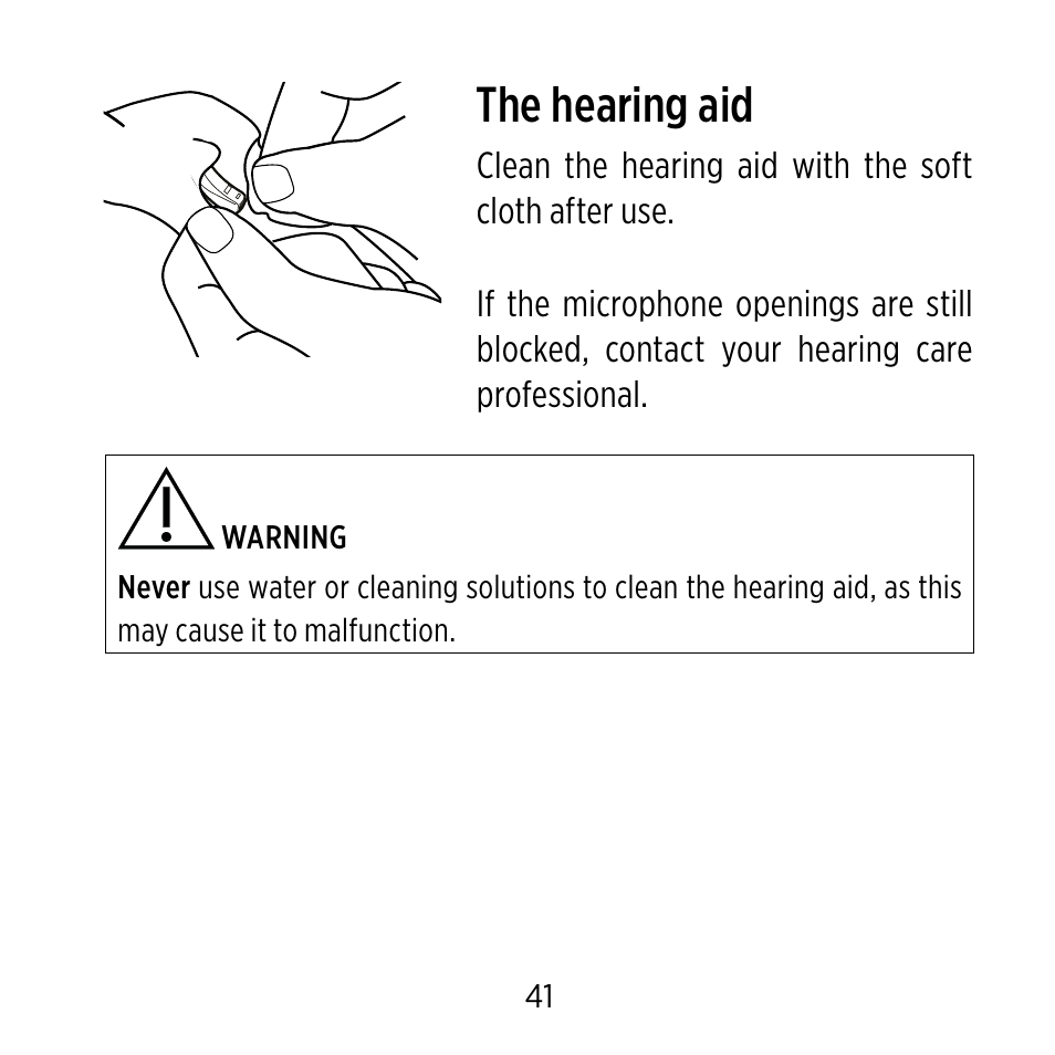 The hearing aid | Widex C-9 User Manual | Page 41 / 76