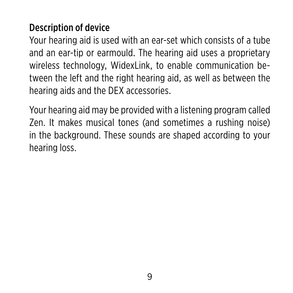 Widex C-9 User Manual | Page 9 / 76