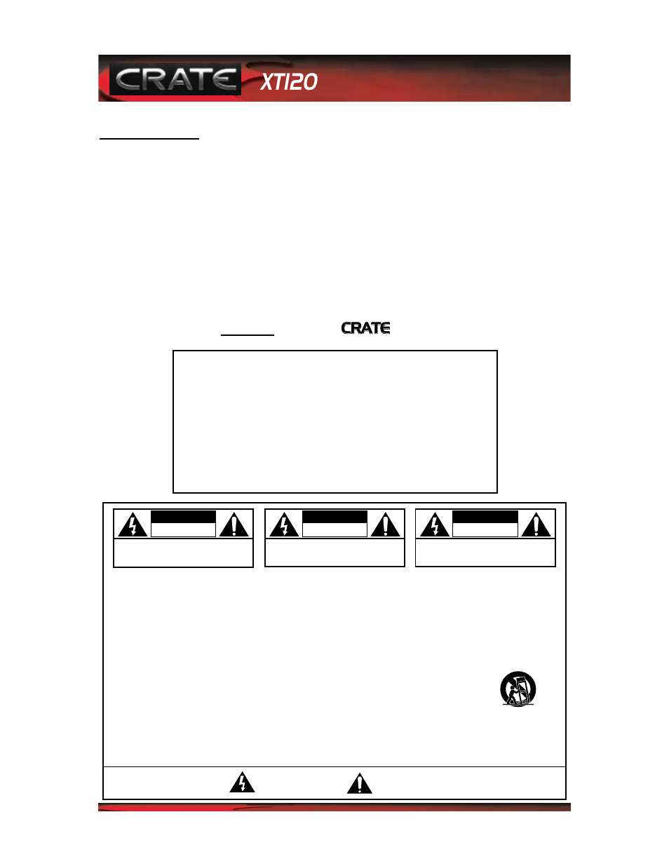 Crate Amplifiers fxt120 User Manual | Page 2 / 8