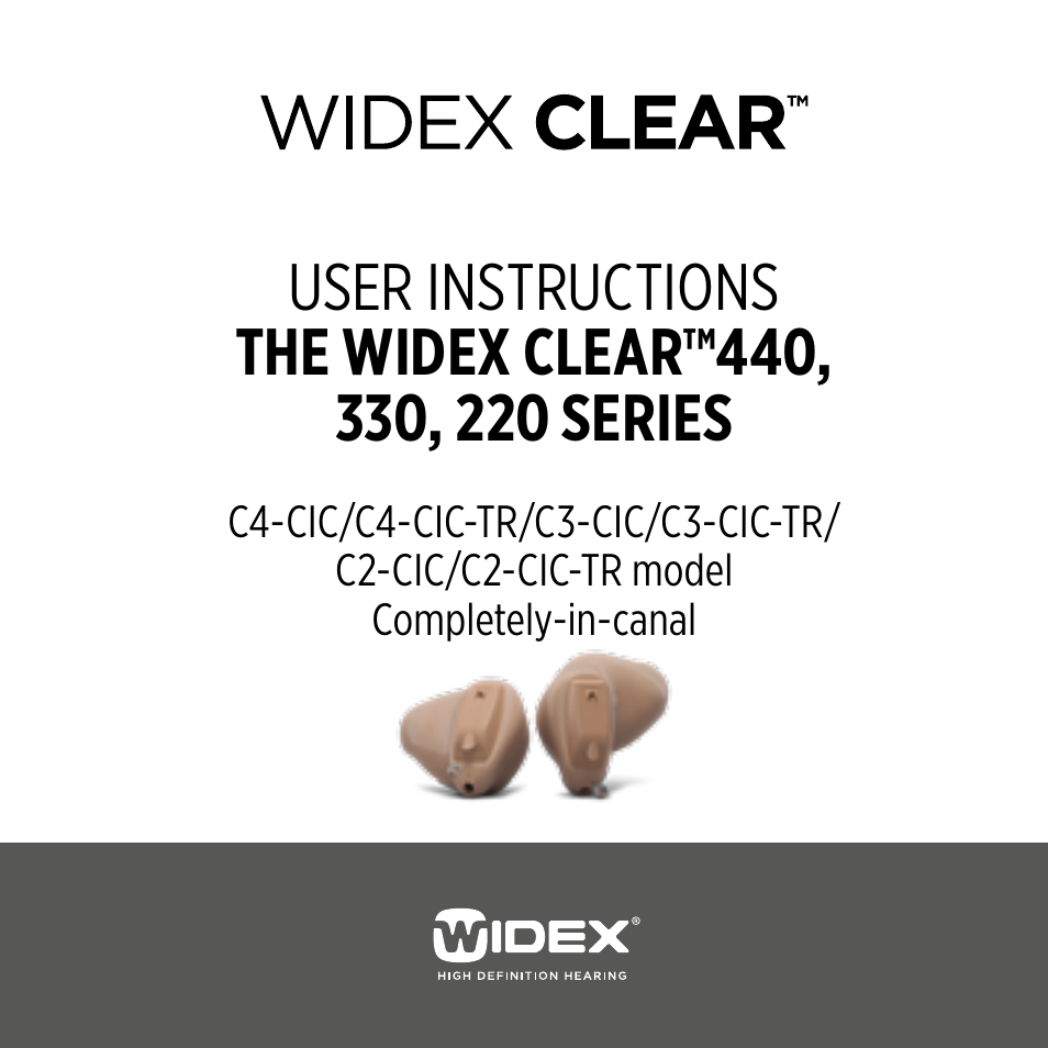 Widex C-CIC User Manual | 84 pages