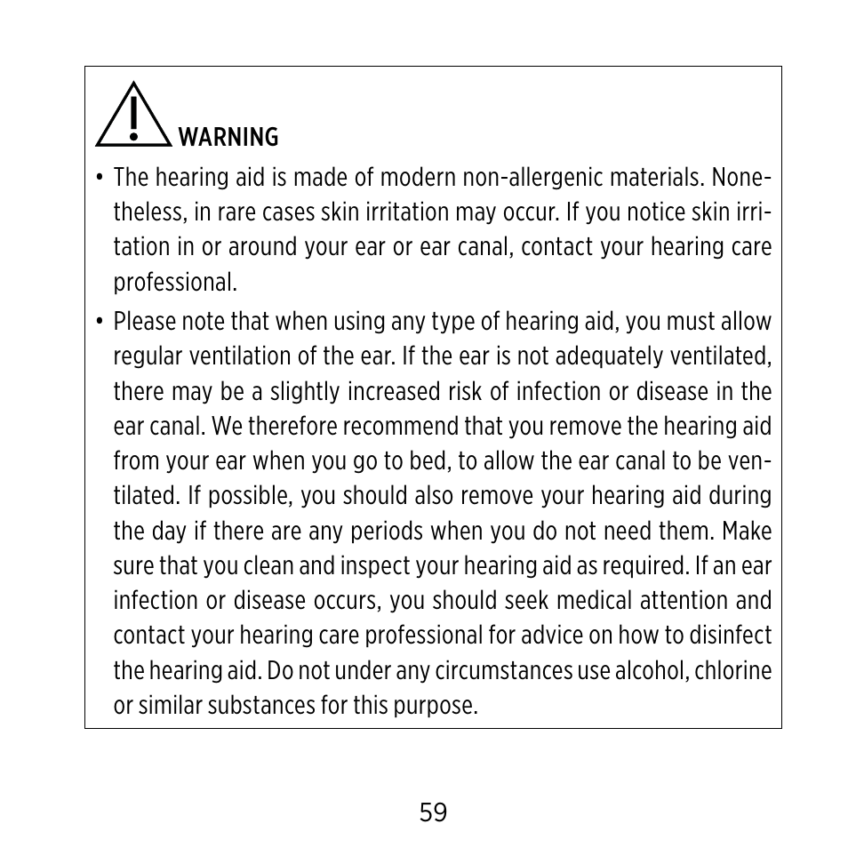 Widex C-CIC User Manual | Page 59 / 84