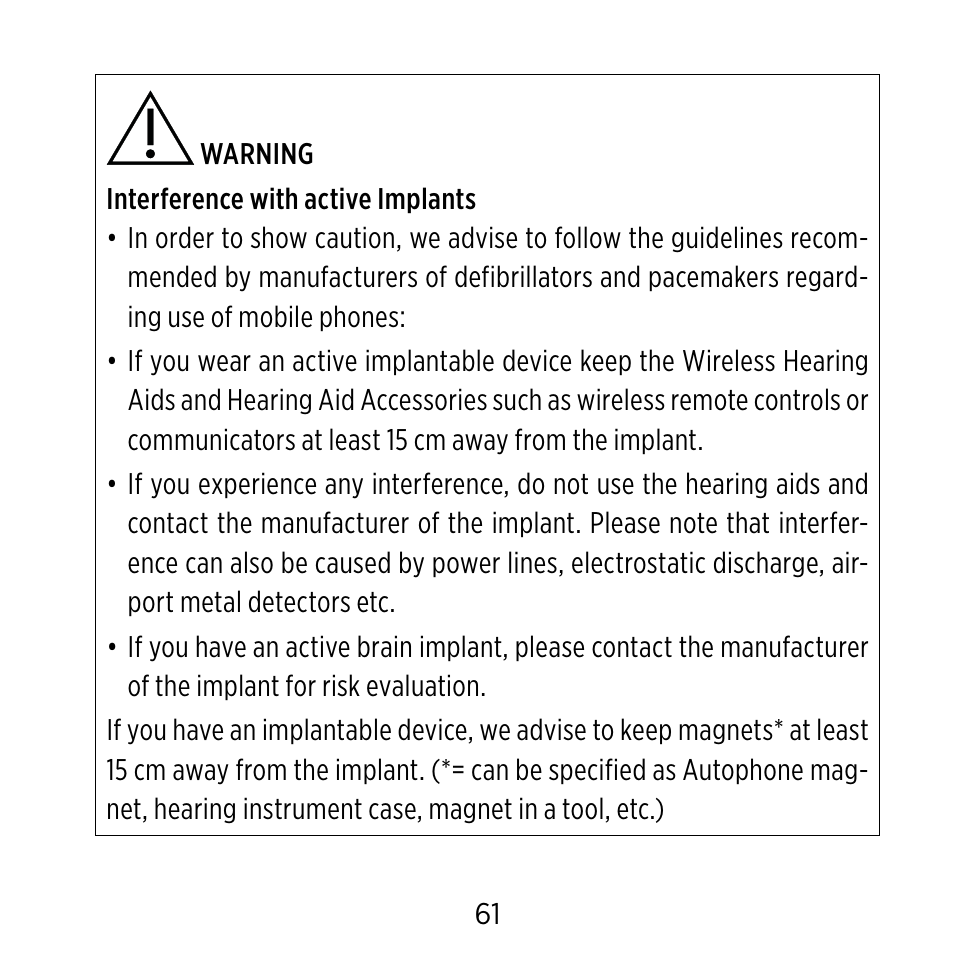 Widex C-CIC User Manual | Page 61 / 84