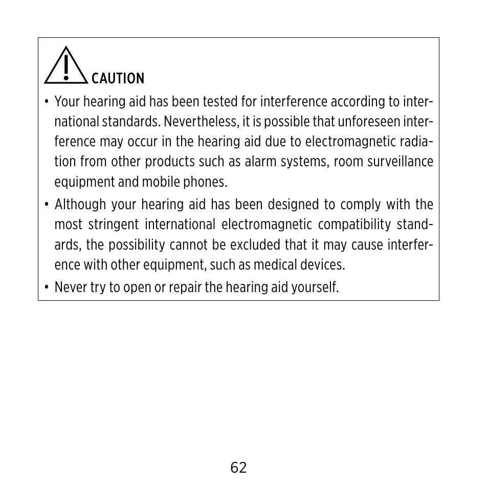 Widex C-CIC User Manual | Page 62 / 84