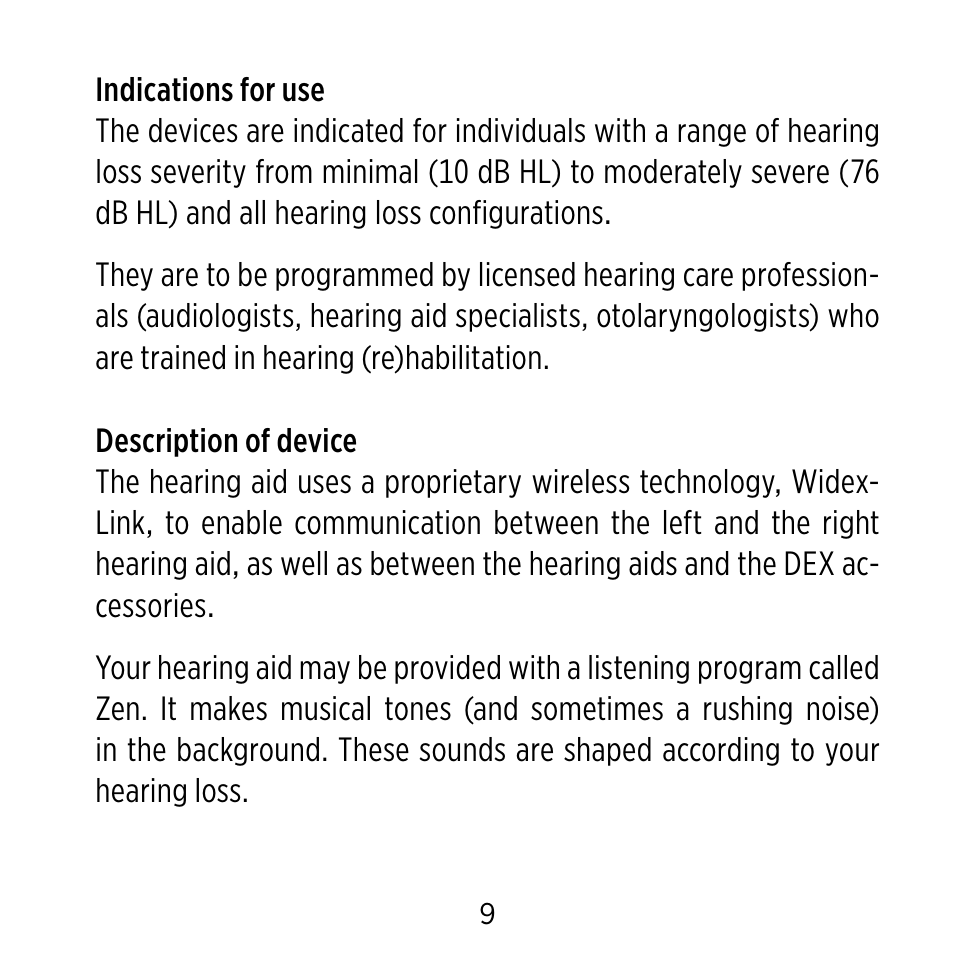 Widex C-CIC User Manual | Page 9 / 84