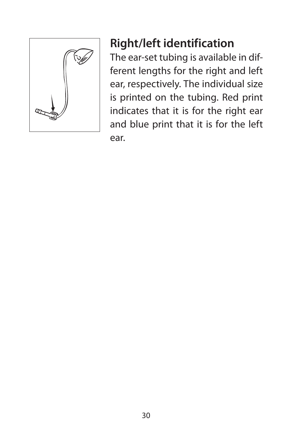 Right/left identification | Widex Flash-m User Manual | Page 30 / 64